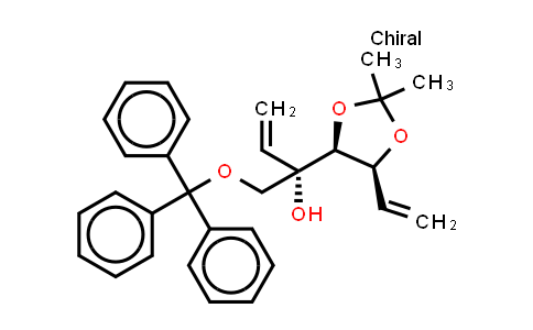 CAS No. 681853-98-5, 5,6-Dideoxy-2-C-ethenyl-3,4-O-(1-methylethylidene)-1-O-(triphenylmethyl)-L-arabino-hex-5-enitol