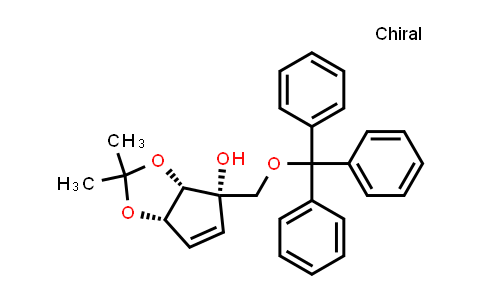 CAS No. 681854-00-2, (3aS,4S,6aS)-2,2-dimethyl-4-((trityloxy)methyl)-4,6a-dihydro-3aH-cyclopenta[d][1,3]dioxol-4-ol