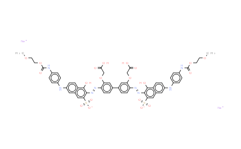 CAS No. 68259-04-1, Dihydrogen 4,4'-bis1-hydroxy-6-4-(2-methoxyethoxy)carbonylaminophenylamino-3-sulphonato-2-naphthylazo1,1'-bi phenyl-3,3'-diylbis(oxy)diacetate (sodium salt)