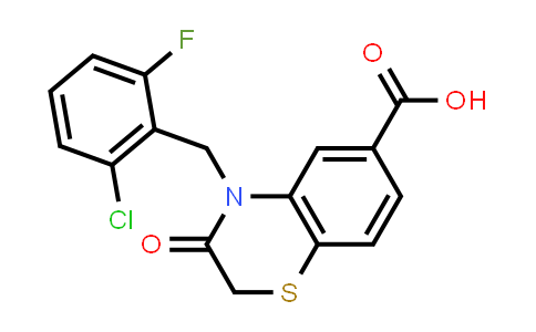 CAS No. 688760-38-5, 4-(2-Chloro-6-fluorobenzyl)-3-oxo-3,4-dihydro-2H-benzo[b][1,4]thiazine-6-carboxylic acid