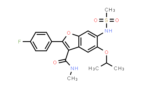 CAS No. 691852-36-5, 3-Benzofurancarboxamide, 2-(4-fluorophenyl)-N-methyl-5-(1-methylethoxy)-6-[(methylsulfonyl)amino]-