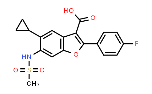 CAS No. 691857-54-2, 5-cyclopropyl-2-(4-fluorophenyl)-6-(methylsulfonamido)benzofuran-3-carboxylic acid
