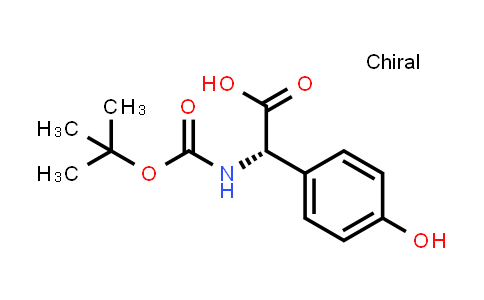 CAS No. 69651-48-5, (S)-2-((tert-Butoxycarbonyl)amino)-2-(4-hydroxyphenyl)acetic acid