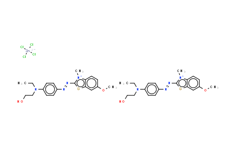 CAS No. 69852-41-1, Bis2-4-Ethyl(2-hydroxyethyl)aminophenylazo-6-methoxy-3-methylbenzothiazolium tetrachlorozincate (2:1)