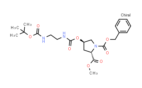 CAS No. 700864-09-1, (2S,4R)-1-benzyl 2-methyl 4-(((2-((tert-butoxycarbonyl)amino)ethyl)carbamoyl)oxy)pyrrolidine-1,2-dicarboxylate