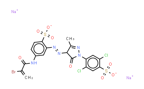 CAS No. 70247-70-0, 4-4-5-(2-bromo-1-oxoallyl)amino-2-sulphonatophenylazo-4,5-dihydro-3-methyl-5-oxo-1H-pyrazol-1-yl-2,5-dichlorobenzen esulphonate (sodium salt)