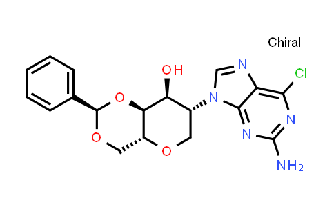 CAS No. 705967-79-9, (2R,4aR,7R,8S,8aS)-7-(2-Amino-6-chloro-9H-purin-9-yl)-2-phenylhexahydropyrano[3,2-d][1,3]dioxin-8-ol