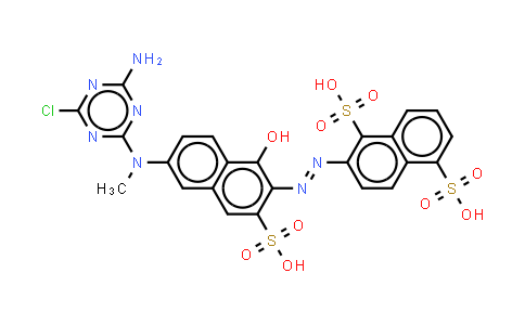 MC568206 | 70616-89-6 | 2-[[6-[(4-氨基-6-氯-1,3,5-三嗪-2-基)甲氨基]-1-羟基-3-磺基-2-萘基]偶氮]-1,5-萘二磺酸三钠盐