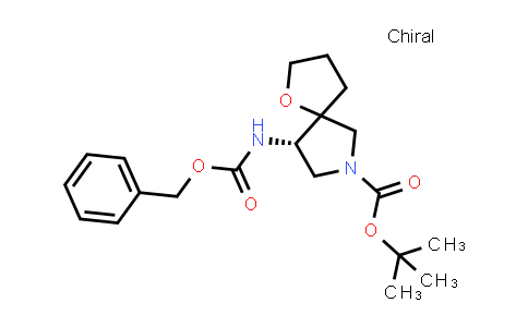 CAS No. 708273-34-1, 1-Oxa-7-azaspiro[4.4]nonane-7-carboxylic acid, 9-[[(phenylmethoxy)carbonyl]amino]-, 1,1-dimethylethyl ester, (9S)-