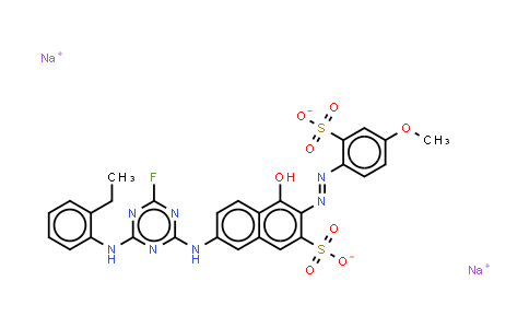 CAS No. 70833-38-4, 7-4-(ethylphenylamino)-6-fluoro-1,3,5-triazin-2-ylamino-4-hydroxy-3-(4-methoxy-2-sulphonatophenyl)azonaphthalene-2-su lphonate (sodium salt)