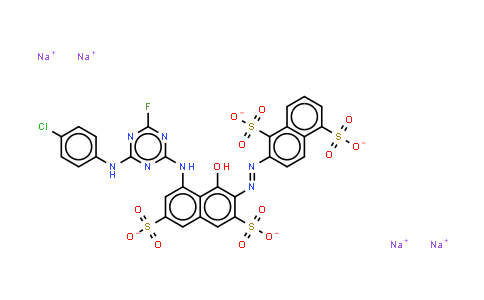 CAS No. 70833-54-4, 2-8-4-(4-chlorophenyl)amino-6-fluoro-1,3,5-triazin-2-ylamino-1-hydroxy-3,6-disulphonato-2-naphthylazonaphthale ne-1,5-disulphonate (sodium salt)
