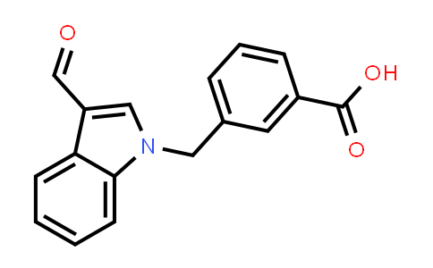CAS No. 710296-61-0, 3-((3-Formyl-1h-indol-1-yl)methyl)benzoic acid