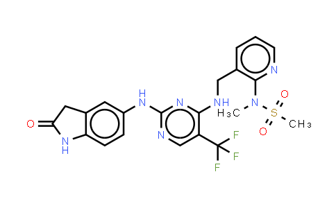 717907-75-0 | N-甲基-N-[3-[[[2-[(2-氧代-2,3-二氢-1H-吲哚-5-基)氨基]-5-三氟甲基嘧啶-4-基]氨基]甲基]吡啶-2-基]甲磺酰胺