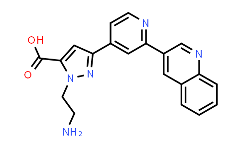 CAS No. 723337-37-9, 1-(2-Aminoethyl)-3-(2-(quinolin-3-yl)pyridin-4-yl)-1H-pyrazole-5-carboxylic acid