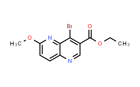 CAS No. 724788-64-1, Ethyl 4-bromo-6-methoxy-1,5-naphthyridine-3-carboxylate