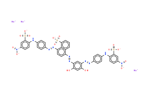 CAS No. 72496-92-5, 5-2,4-dihydroxy-5-4-(4-nitro-2-sulphonatophenyl)aminophenylazophenylazo-8-4-(4-nitro-2-sulphonatophenyl)amino phenylazonaphthalenesulphonate (sodium salt)