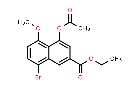CAS No. 72586-64-2, 2-Naphthalenecarboxylic acid, 4-(acetyloxy)-8-bromo-5-methoxy-, ethyl ester