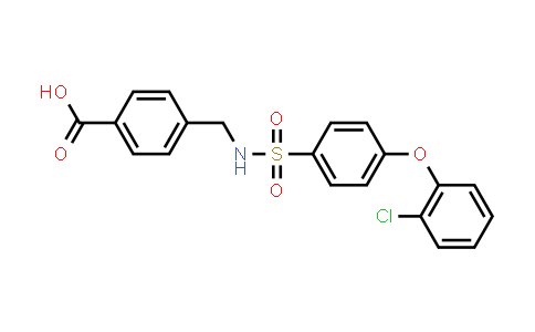 CAS No. 727689-54-5, 4-(((4-(2-Chlorophenoxy)phenyl)sulfonamido)methyl)benzoic acid