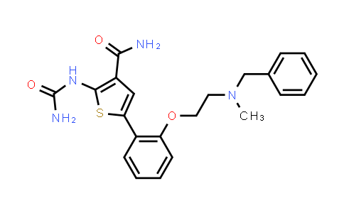 CAS No. 727741-84-6, 3-Thiophenecarboxamide, 2-[(aminocarbonyl)amino]-5-[2-[2-[methyl(phenylmethyl)amino]ethoxy]phenyl]-