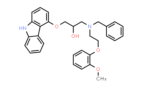 CAS No. 72955-94-3, 1-((9H-Carbazol-4-yl)oxy)-3-(benzyl(2-(2-methoxyphenoxy)ethyl)amino)propan-2-ol