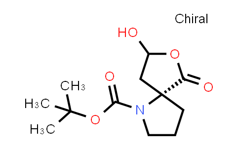 CAS No. 731807-68-4, 7-Oxa-1-azaspiro[4.4]nonane-1-carboxylic acid, 8-hydroxy-6-oxo-, 1,1-dimethylethyl ester, (5R)-
