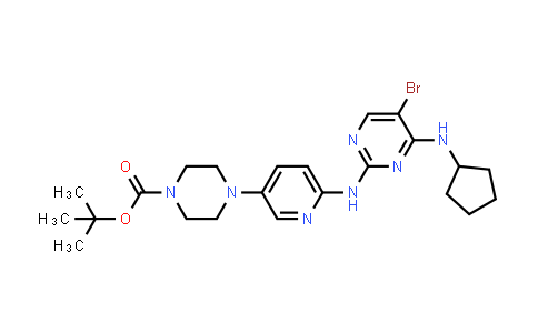 CAS No. 733038-80-7, 1-Piperazinecarboxylic acid, 4-[6-[[5-bromo-4-(cyclopentylamino)-2-pyrimidinyl]amino]-3-pyridinyl]-, 1,1-dimethylethyl ester