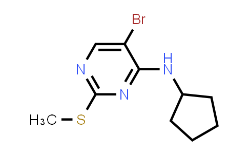 CAS No. 733039-23-1, 4-Pyrimidinamine, 5-bromo-N-cyclopentyl-2-(methylthio)-