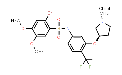 733734-61-7 | Benzenesulfonamide, 2-bromo-4,5-dimethoxy-N-[3-[[(3R)-1-methyl-3-pyrrolidinyl]oxy]-4-(trifluoromethyl)phenyl]-