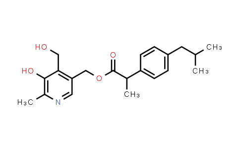 MC569568 | 73694-50-5 | Benzeneacetic acid, α-methyl-4-(2-methylpropyl)-, [5-hydroxy-4-(hydroxymethyl)-6-methyl-3-pyridinyl]methyl ester