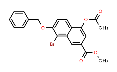 CAS No. 740836-58-2, 2-Naphthalenecarboxylic acid, 4-(acetyloxy)-8-bromo-7-(phenylmethoxy)-, methyl ester