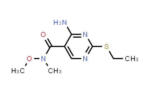 CAS No. 741712-36-7, 4-Amino-2-(ethylthio)-N-methoxy-N-methylpyrimidine-5-carboxamide