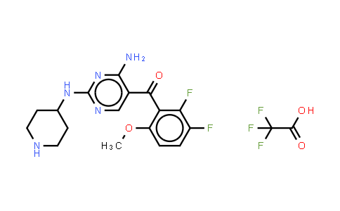 CAS No. 741716-12-1, Methanone, [4-amino-2-(4-piperidinylamino)-5-pyrimidinyl](2,3-difluoro-6-methoxyphenyl)-, (2,2,2-trifluoroacetate) (1:1)