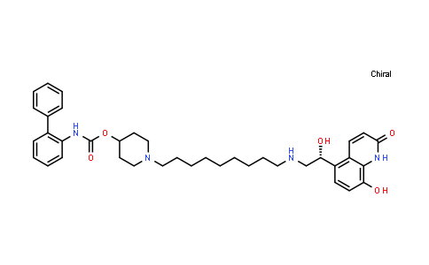 CAS No. 743460-20-0, Biphenyl-2-ylcarbamic acid 1-[9-[[(R)-2-Hydroxy-2-(8-hydroxy-2-oxo-1,2-dihydroquinolin-5-yl)ethyl]amino]nonyl]piperidin-4-yl Ester