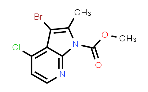 CAS No. 744209-60-7, 1H-Pyrrolo[2,3-b]pyridine-1-carboxylic acid, 3-bromo-4-chloro-2-methyl-, methyl ester