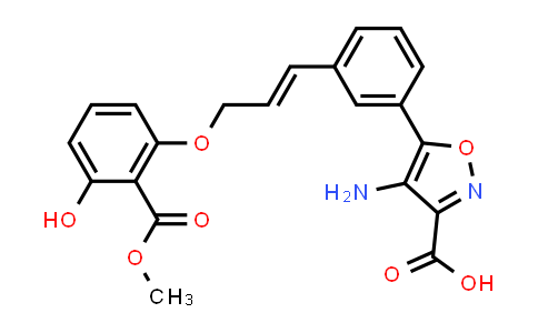 CAS No. 745079-13-4, 3-Isoxazolecarboxylic acid, 4-amino-5-[3-[(1E)-3-[3-hydroxy-2-(methoxycarbonyl)phenoxy]-1-propen-1-yl]phenyl]-