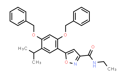 CAS No. 747414-21-7, 5-(2,4-bis(benzyloxy)-5-isopropylphenyl)-N-ethylisoxazole-3-carboxamide