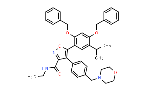 CAS No. 747414-24-0, 5-(2,4-bis(benzyloxy)-5-isopropylphenyl)-N-ethyl-4-(4-(morpholinomethyl)phenyl)isoxazole-3-carboxamide