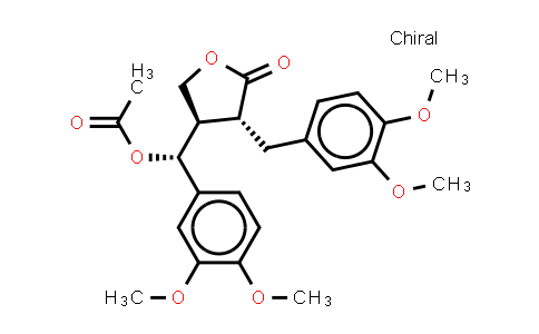 CAS No. 74892-45-8, 2(3H)-Furanone, 4-[(acetyloxy)(3,4-dimethoxyphenyl)methyl]-3-[(3,4-dimethoxyphenyl)methyl]dihydro-, [3R-[3α,4β(R*)]]-
