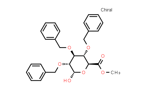 CAS No. 75336-65-1, Methyl (2S,3S,4S,5R,6S)-3,4,5-tris(benzyloxy)-6-hydroxytetrahydro-2H-pyran-2-carboxylate
