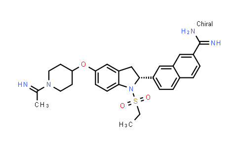 CAS No. 753439-35-9, 2-Naphthalenecarboximidamide, 7-[(2R)-1-(ethylsulfonyl)-2,3-dihydro-5-[[1-(1-iminoethyl)-4-piperidinyl]oxy]-1H-indol-2-yl]-