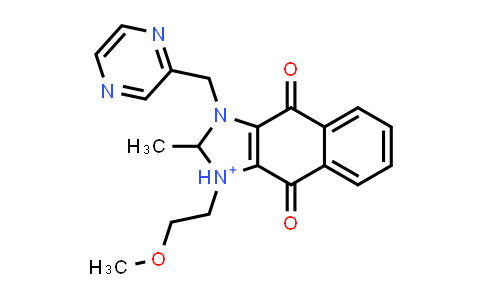 CAS No. 753440-91-4, 1H-Naphth[2,3-d]imidazolium, 4,9-dihydro-1-(2-methoxyethyl)-2-methyl-4,9-dioxo-3-(pyrazinylmethyl)-