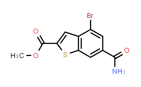 CAS No. 753455-44-6, methyl 4-bromo-6-carbamoylbenzo[b]thiophene-2-carboxylate