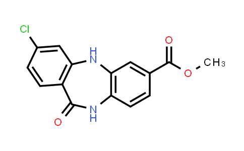 CAS No. 755034-06-1, Methyl 3-chloro-11-oxo-10,11-dihydro-5H-dibenzo[b,e][1,4]diazepine-7-carboxylate