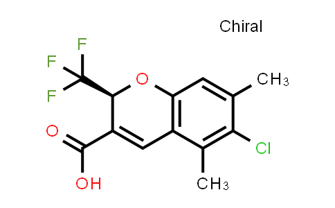 CAS No. 756819-24-6, (2S)-6-Chloro-5,7-dimethyl-2-(trifluoromethyl)-2H-1-benzopyran-3-carboxylic acid