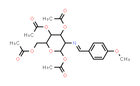 CAS No. 7597-81-1, Acetic acid 4,5-diacetoxy-6-acetoxymethyl-3-[(4-methoxy-benzylidene)-amino]-tetrahydro-pyran-2-yl ester