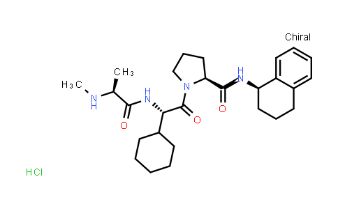 CAS No. 762274-58-8, L-Prolinamide, N-methyl-L-alanyl-(2S)-2-cyclohexylglycyl-N-[(1R)-1,2,3,4-tetrahydro-1-naphthalenyl]-, monohydrochloride (9CI)