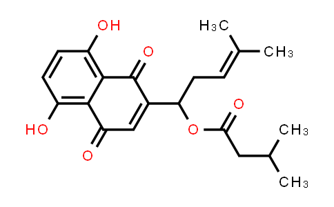 CAS No. 76549-35-4, Butanoic acid, 3-methyl-, 1-(1,4-dihydro-5,8-dihydroxy-1,4-dioxo-2-naphthalenyl)-4-methyl-3-pentenyl ester