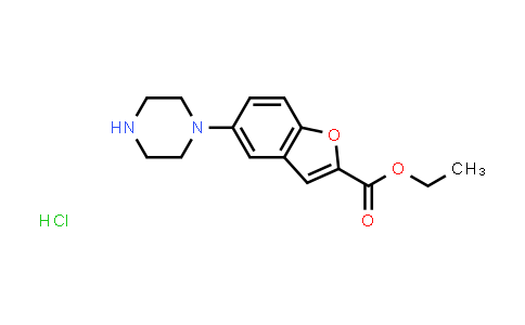CAS No. 765935-67-9, Ethyl 5-(piperazin-1-yl)benzofuran-2-carboxylate hydrochloride