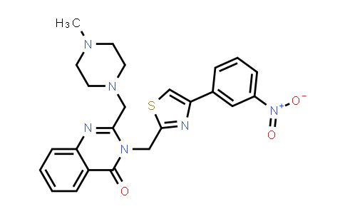 CAS No. 771519-76-7, 2-((4-Methylpiperazin-1-yl)methyl)-3-((4-(3-nitrophenyl)thiazol-2-yl)methyl)quinazolin-4(3H)-one