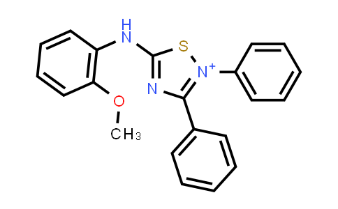 CAS No. 773843-38-2, 5-((2-Methoxyphenyl)amino)-2,3-diphenyl-1,2,4-thiadiazol-2-ium